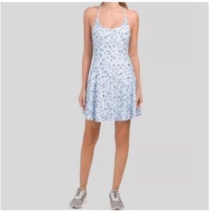 Sage Collective Floral Racerback Fit & Flare Active Dress Ditsy Baby Blue